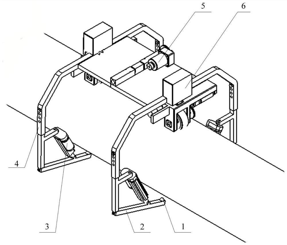 Surrounding pipe climbing car