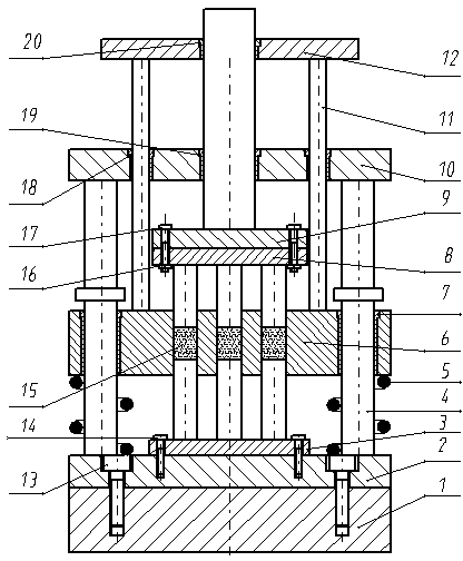 Bi-directional powder pressing forming device capable of demoulding automatically