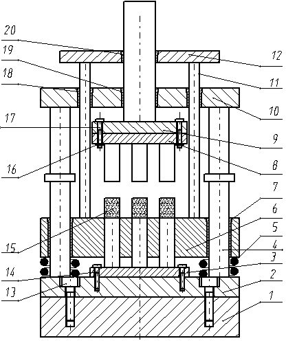 Bi-directional powder pressing forming device capable of demoulding automatically