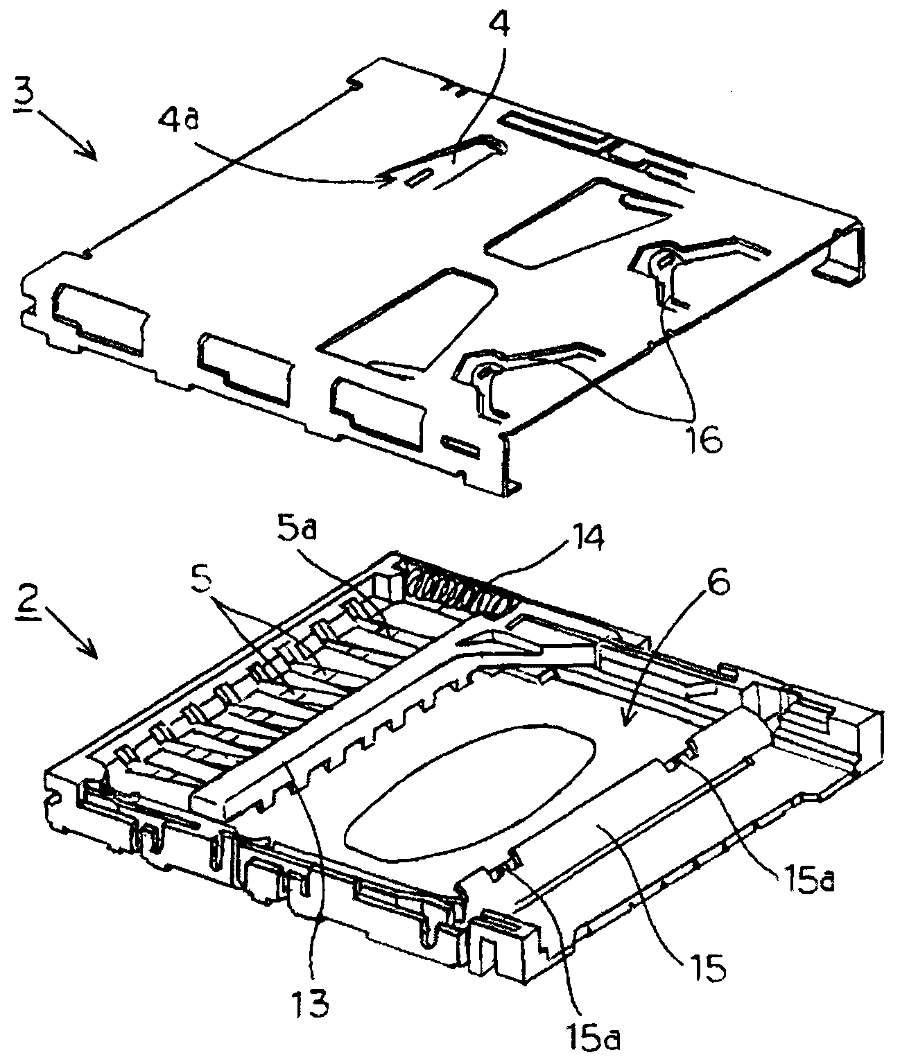 Connector for memory card