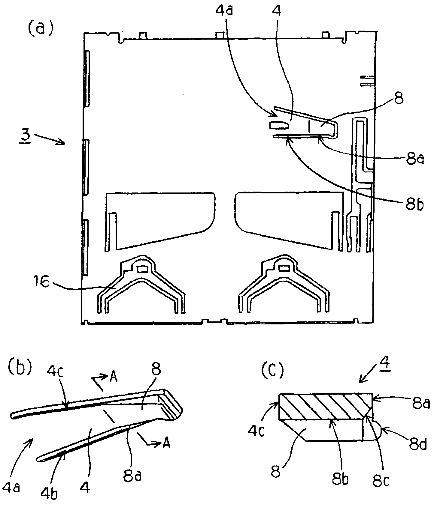 Connector for memory card