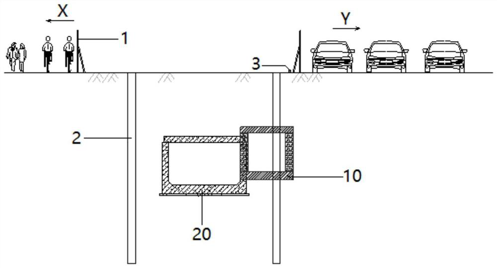 Dismantling method for current rain and sewage confluence square ditch