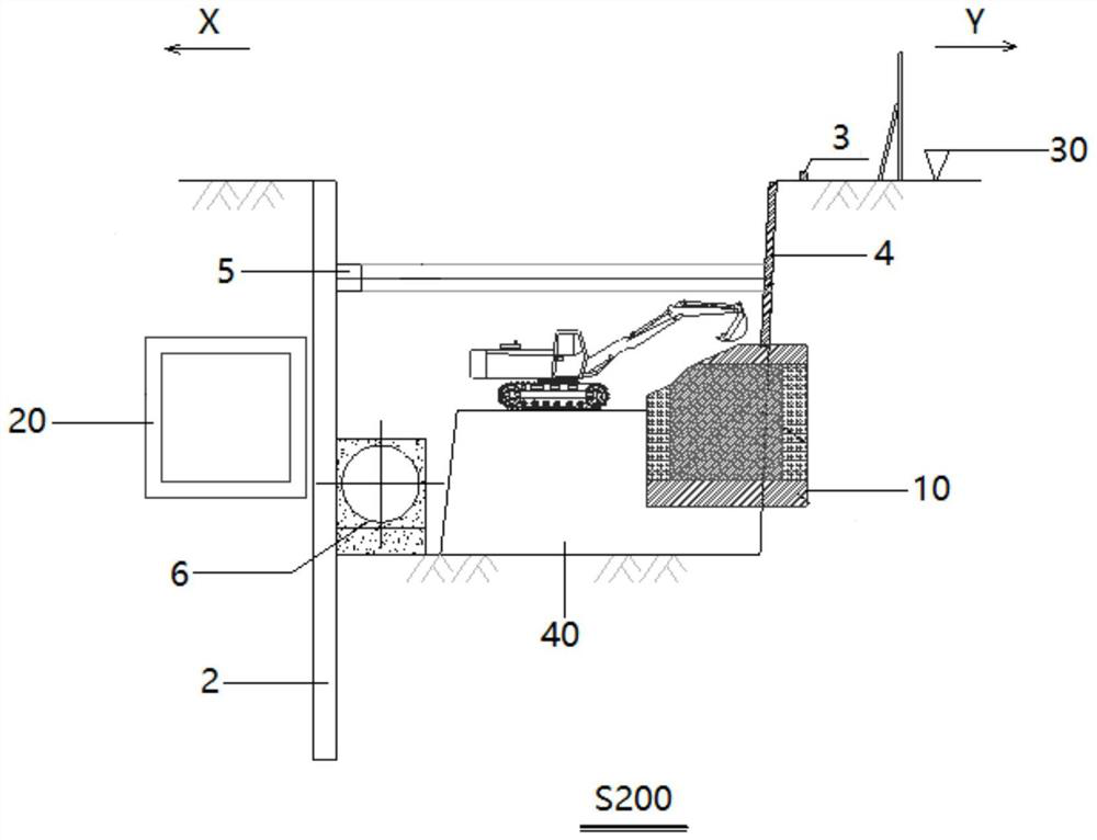 Dismantling method for current rain and sewage confluence square ditch