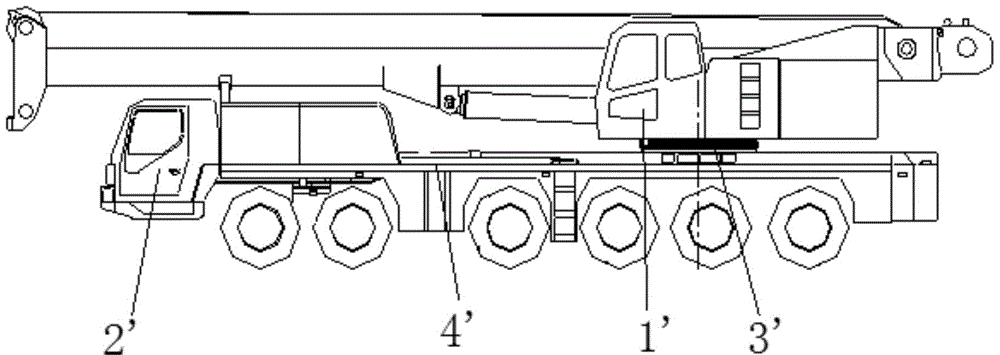 A single-engine crane and its power transmission device