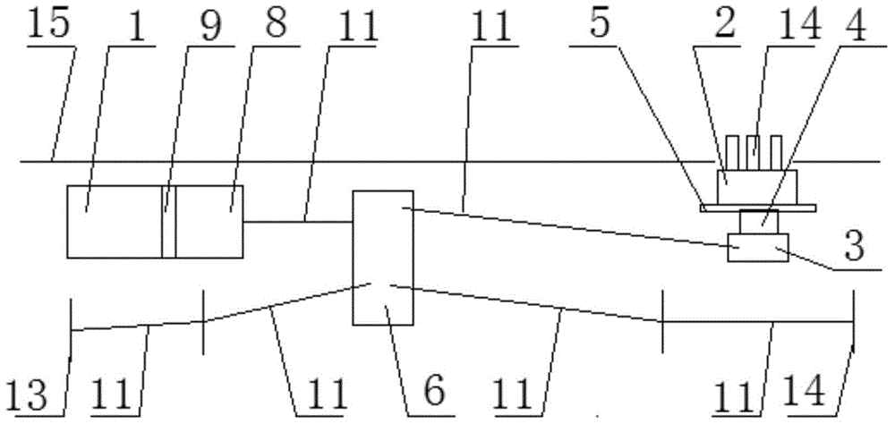 A single-engine crane and its power transmission device