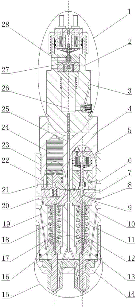 Pressurizing electromagnetic and pressurizing piezoelectric combined type gas jetting device