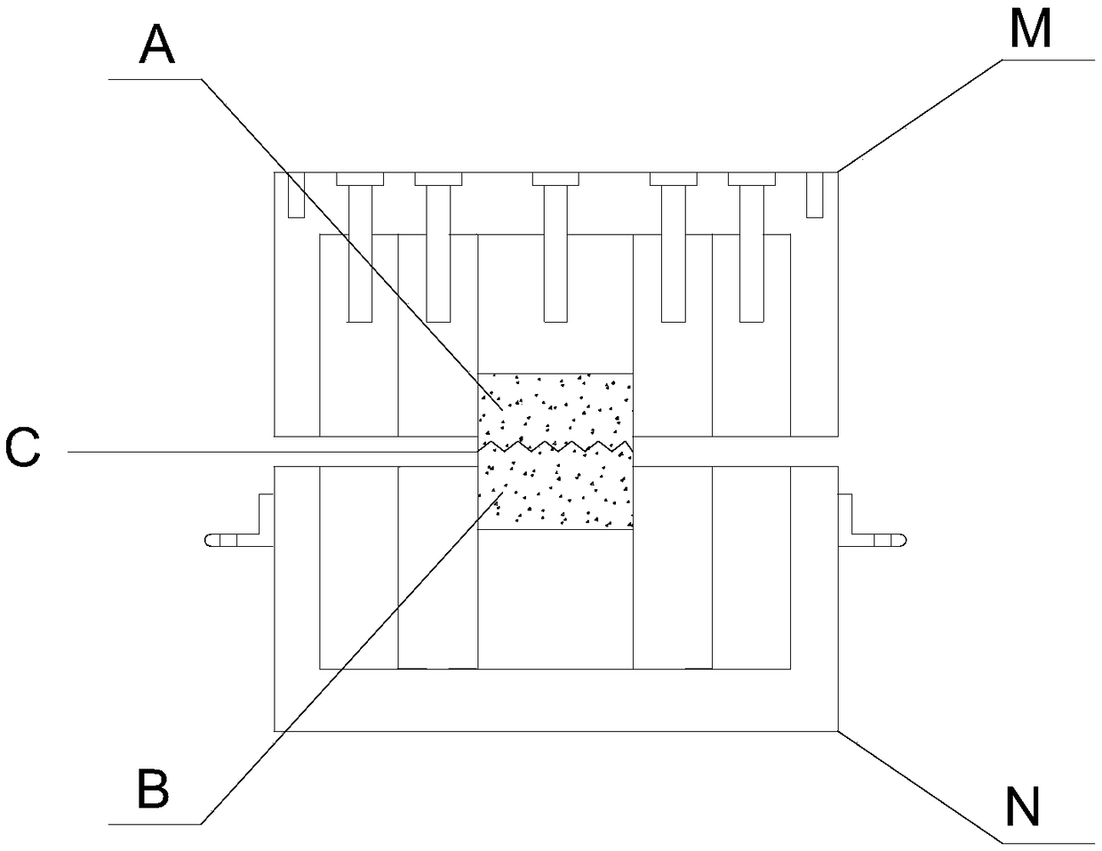 Position limiting block combined multi-size structure surface shearing box