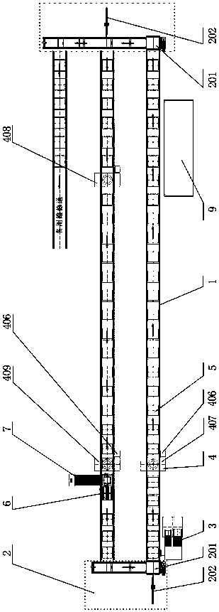 A fully automatic production line for fruit core shaping and expelling gas in the core