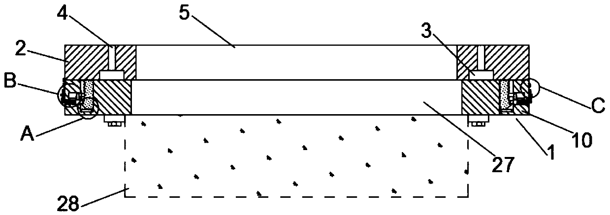 Fixing device used for installing shock absorbing safety bin ventilating device