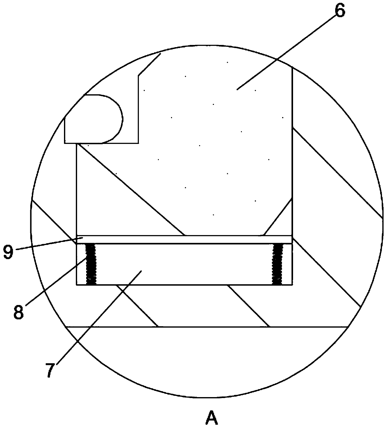 Fixing device used for installing shock absorbing safety bin ventilating device