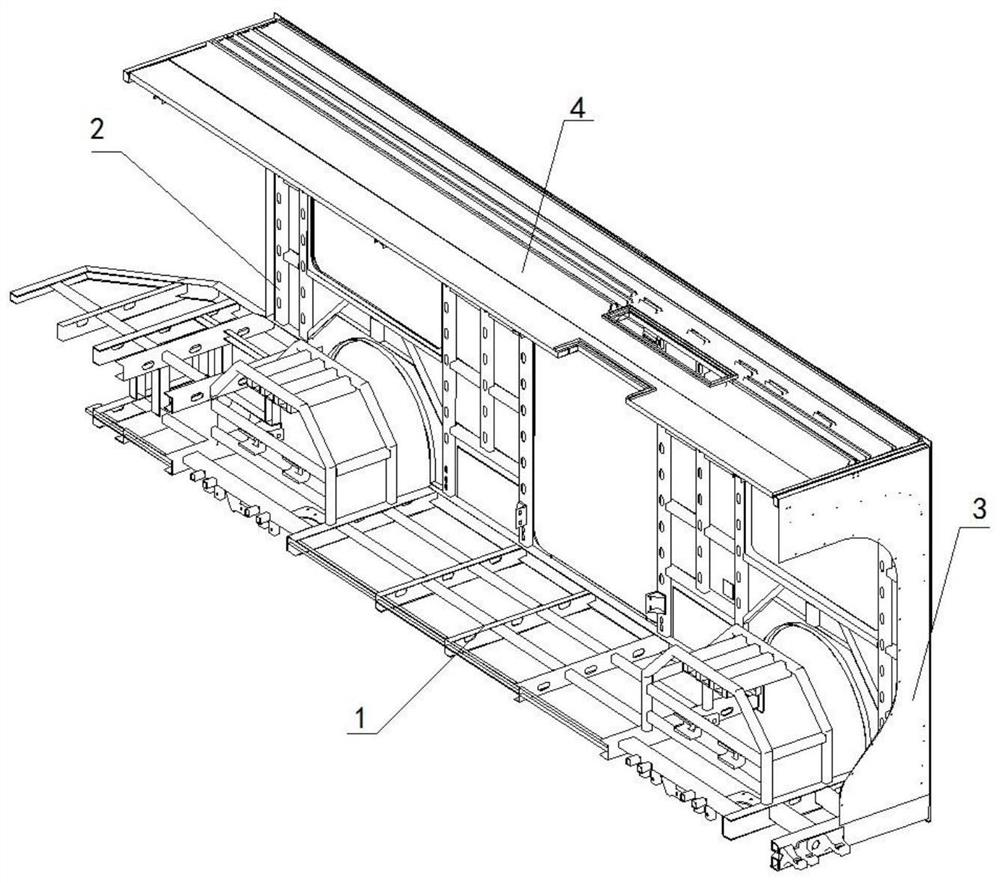 A virtual rail train body structure