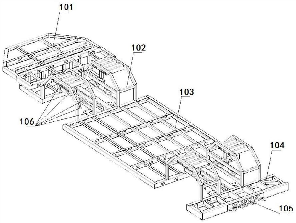 A virtual rail train body structure