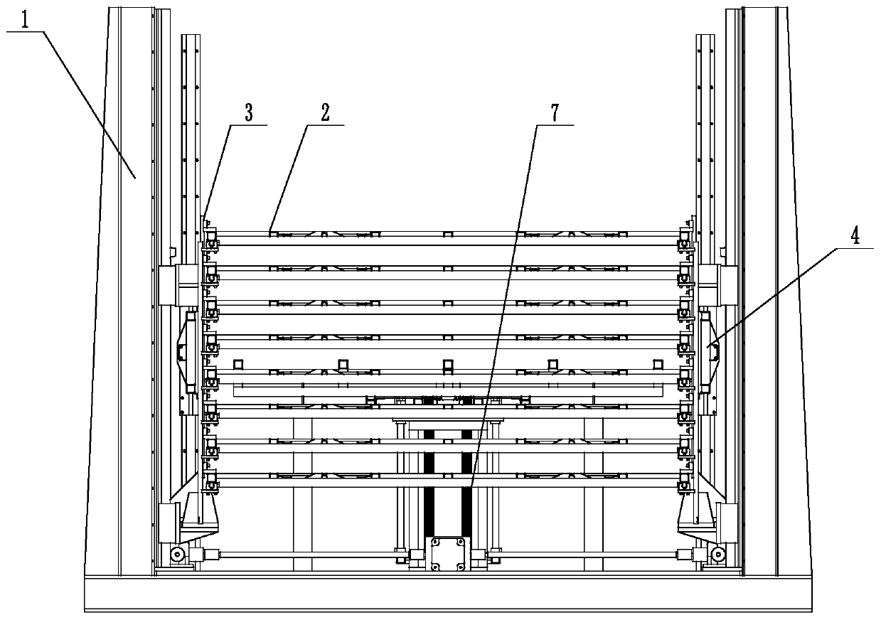 Board loading and unloading lifting assembly