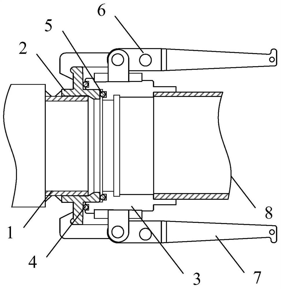 Novel quick connector for natural gas pipeline of spray gun of top-blown furance