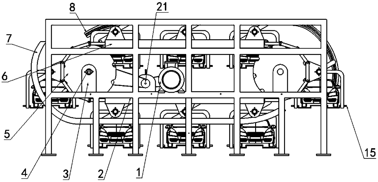 Three-dimensional circular double-layer parking garage