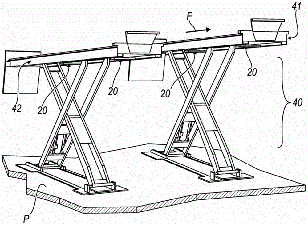 Device for lifting at least one vehicle wheel or tyre, and detector of the state of wear of the latter