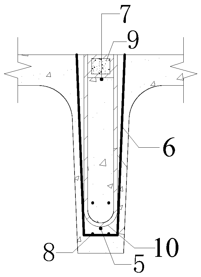 Precast concrete member connecting joint and connecting method