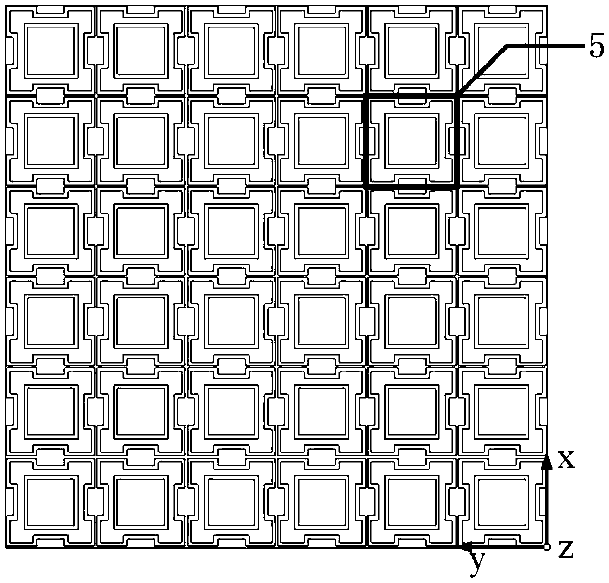 Structure for improving oblique incidence characteristic of glass material in 5G millimeter wave frequency band