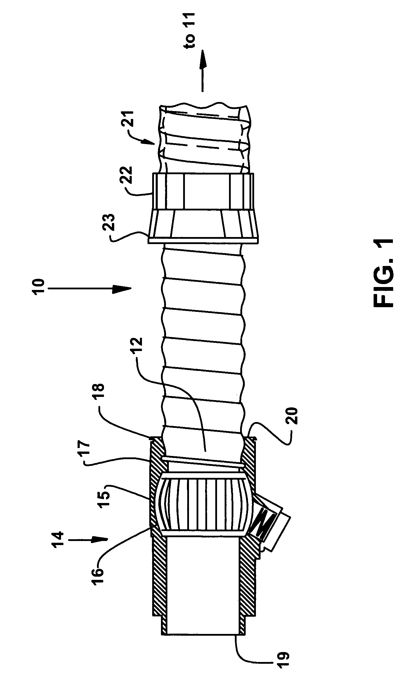 Self-extending electrical hose