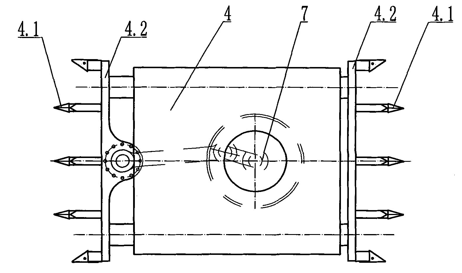 High-efficiency non-clamping impact-blanking digging method and high-efficiency non-clamping impact-blanking digger