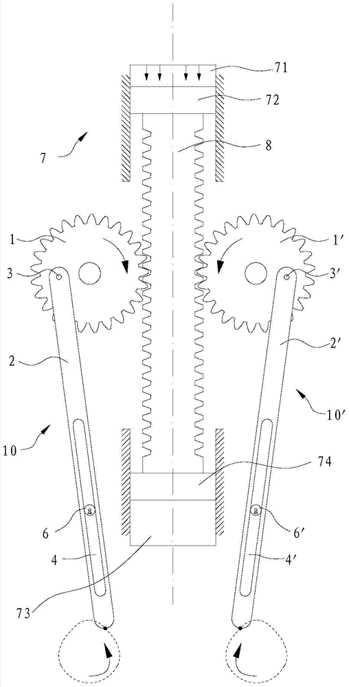 Pneumatic double-hand rubbing bionic device