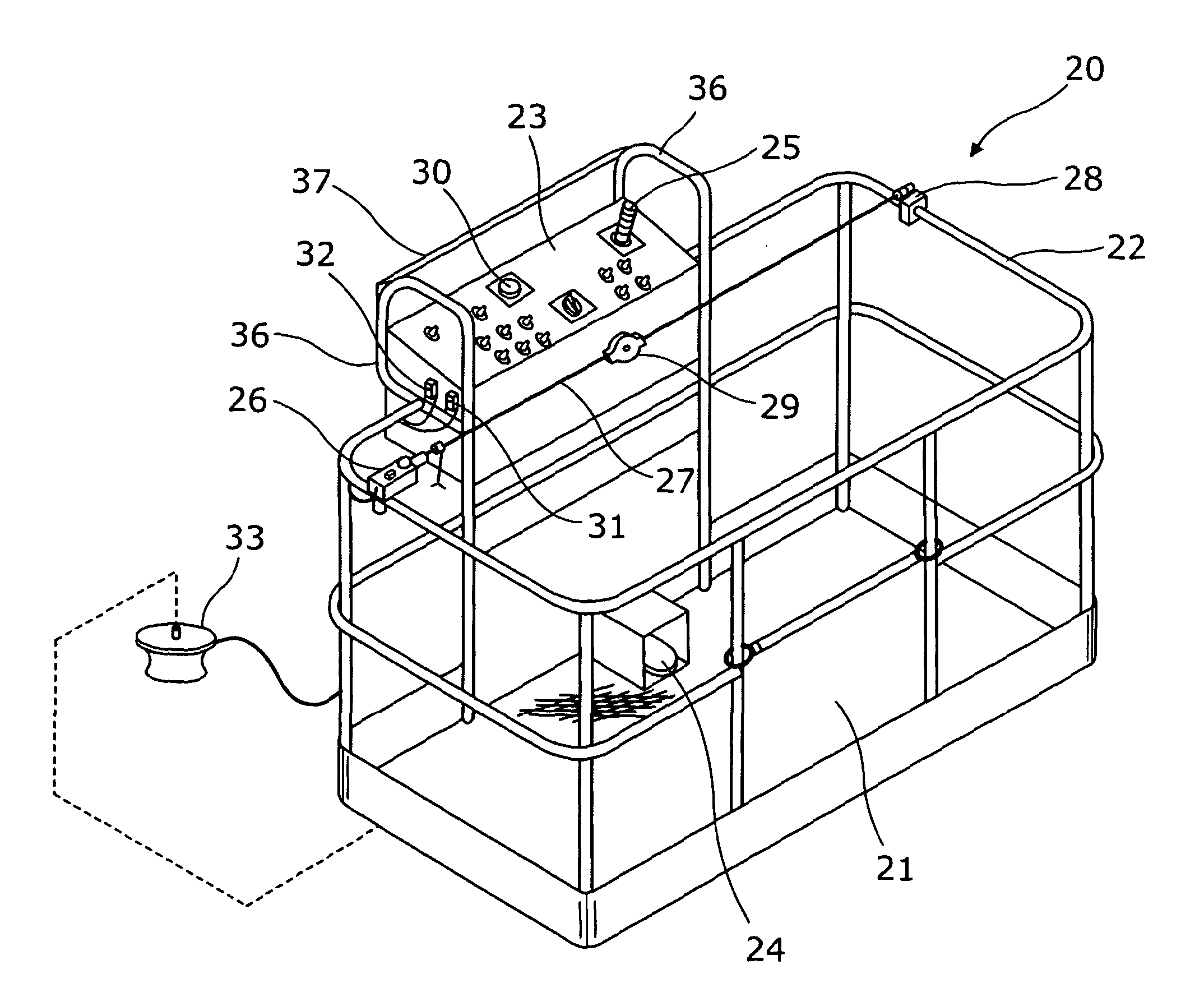 Aerial lift with safety device