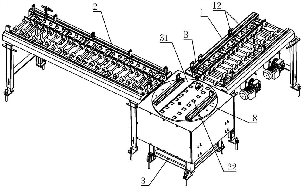 Steering device for engine conveyor line