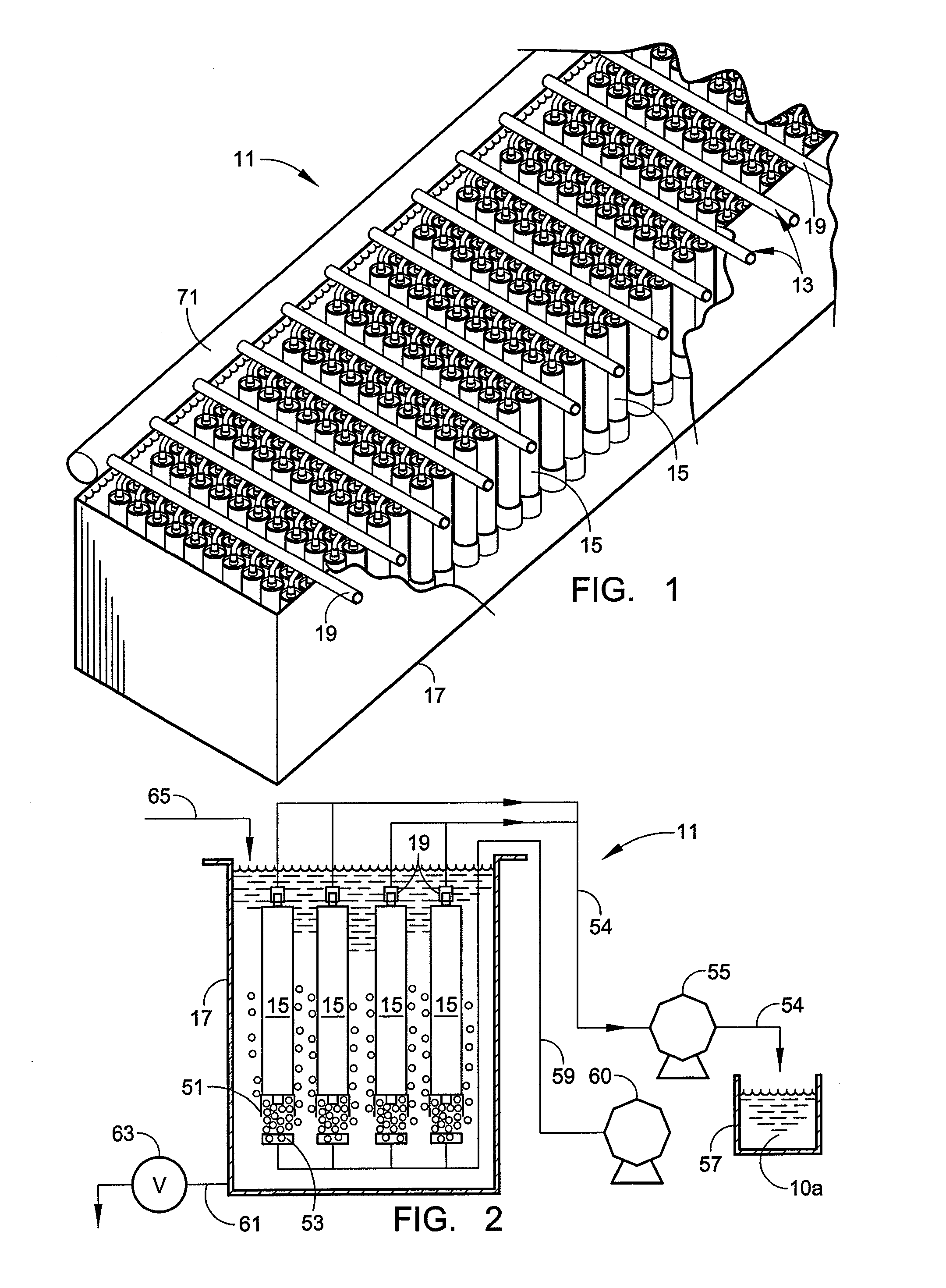 Network for supporting spiral wound membrane cartridges for submerged operation