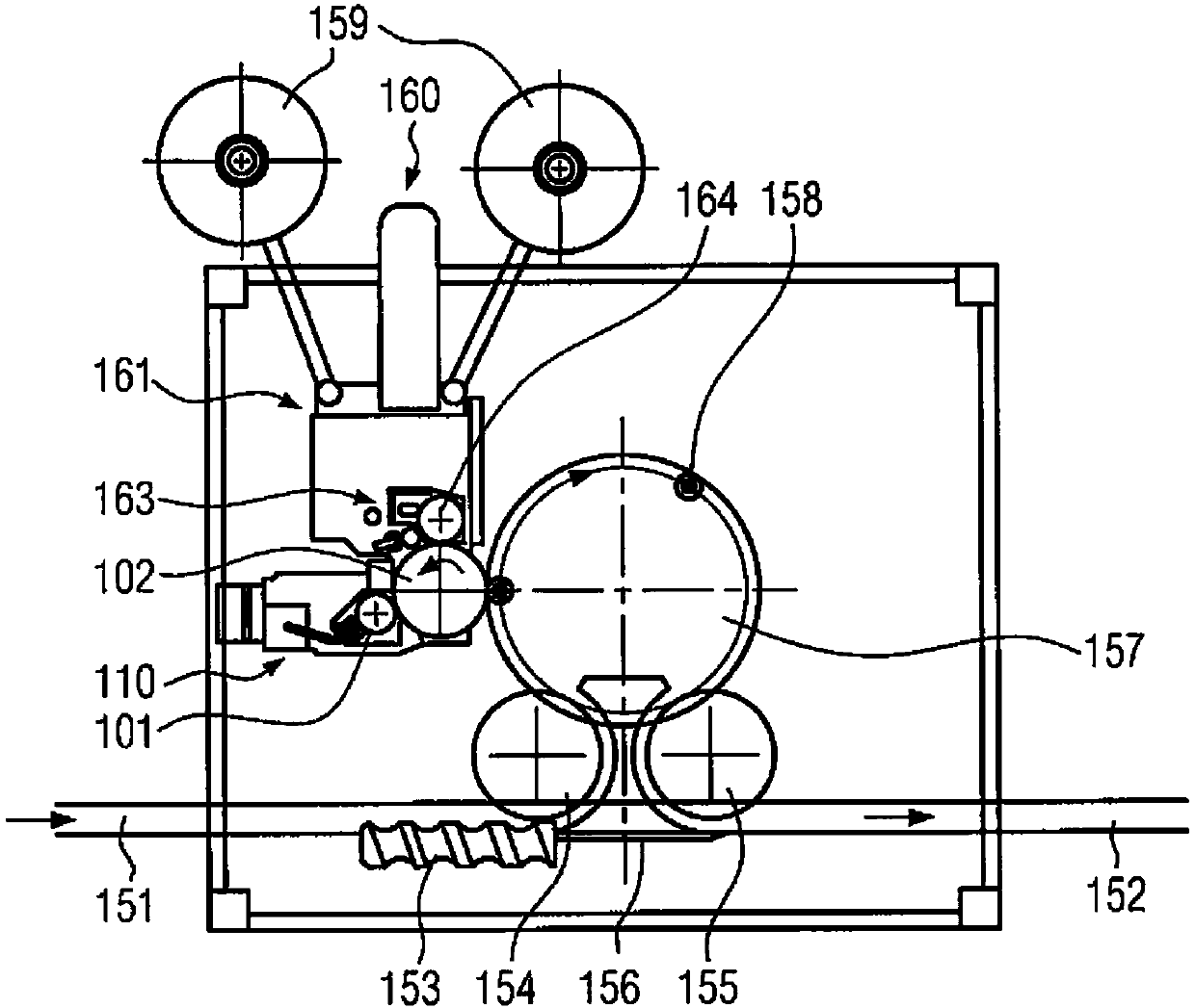 Glue roller with delimited gluing region