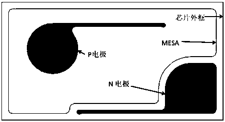 LED chip electrode structure that can improve lateral current spreading and has double reflective surfaces