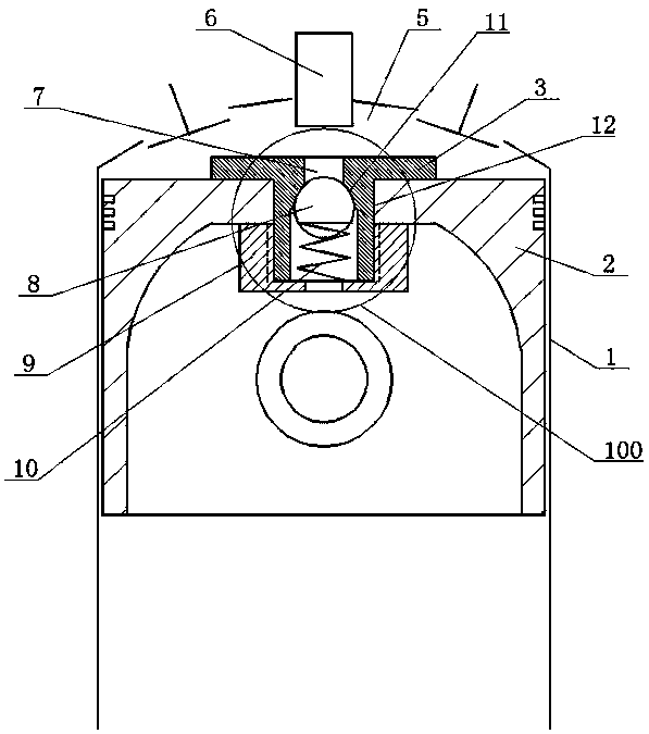 Piston pressure limiting method for eliminating piston engine knock and piston with pressure relief function used by piston pressure limiting method