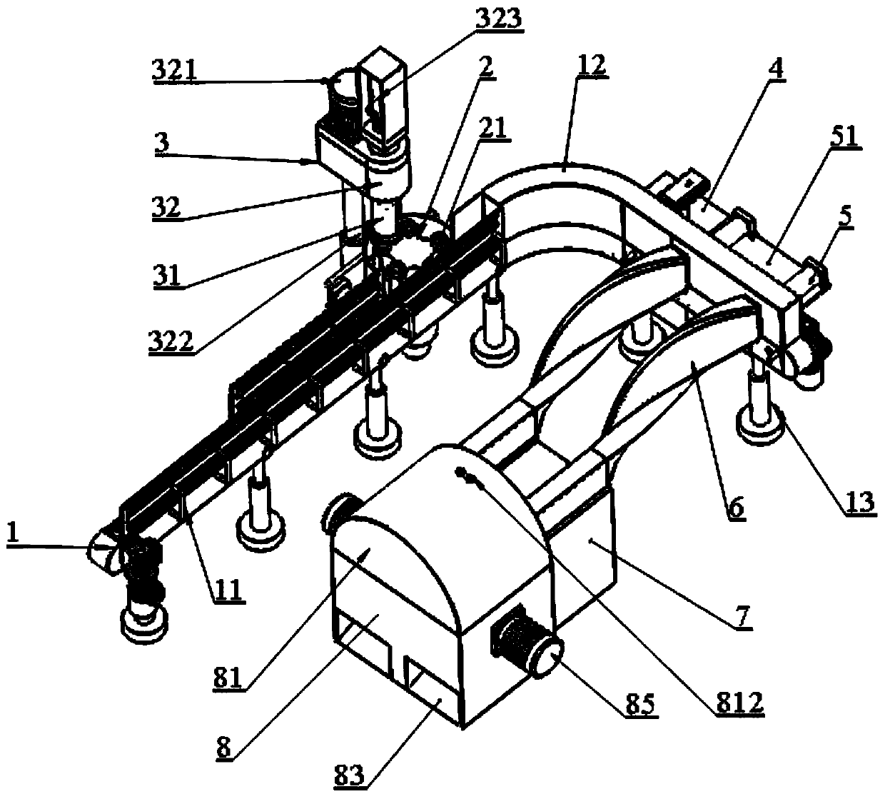 Waste glass bottle recycling and regenerating production line and processing method