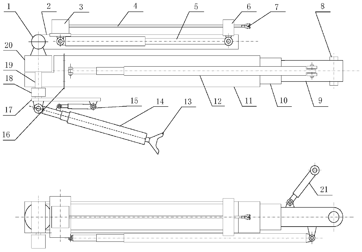 Boom-type roadheader mounted tunneling anchor-along drilling integrated drilling machine