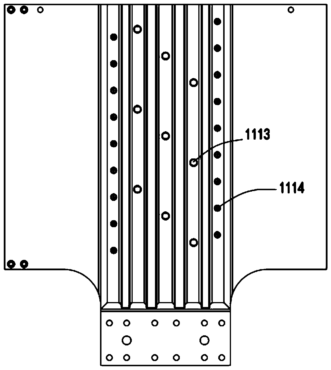 Integrated mechanical arm taking-out plate