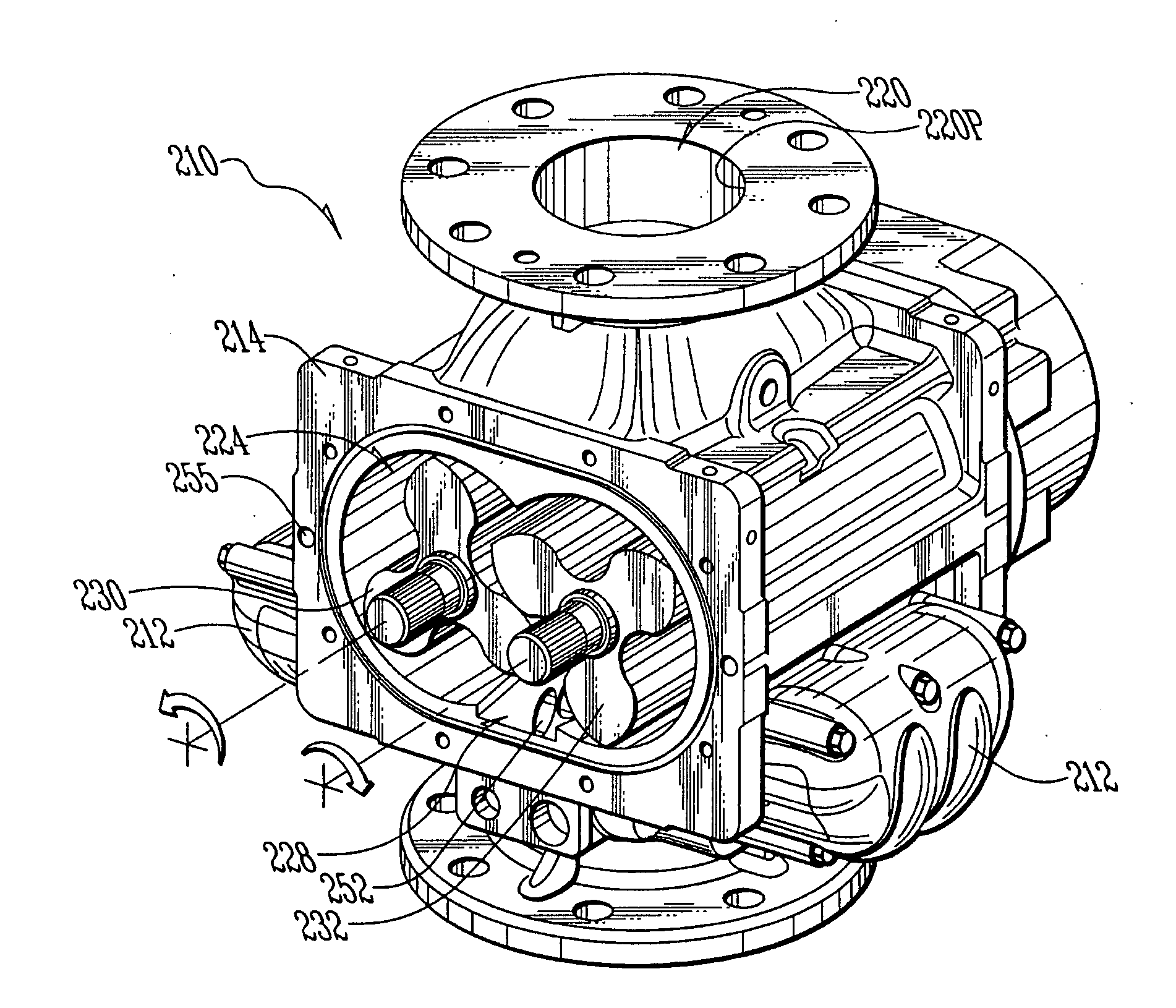 Noise and shock reduction in rotary positive displacement blowers