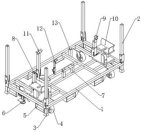 Cross beam transport material rack