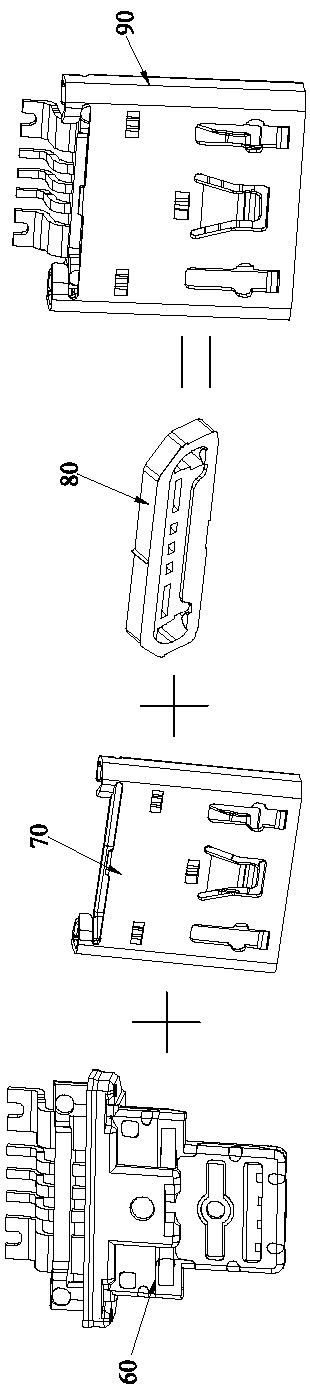 Two-shot molding process for Micro USB connector