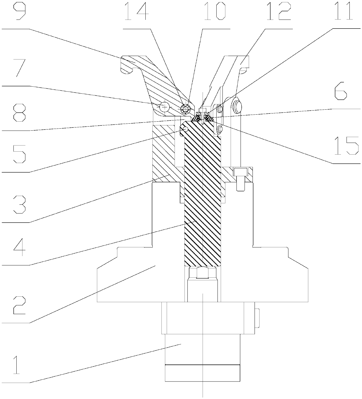 Hinge type three-jaw self-adaption compressing mechanism