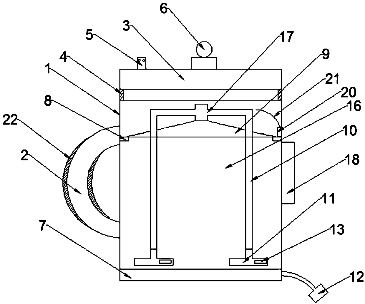 Self-rotating decocting jar with automatic residue separation