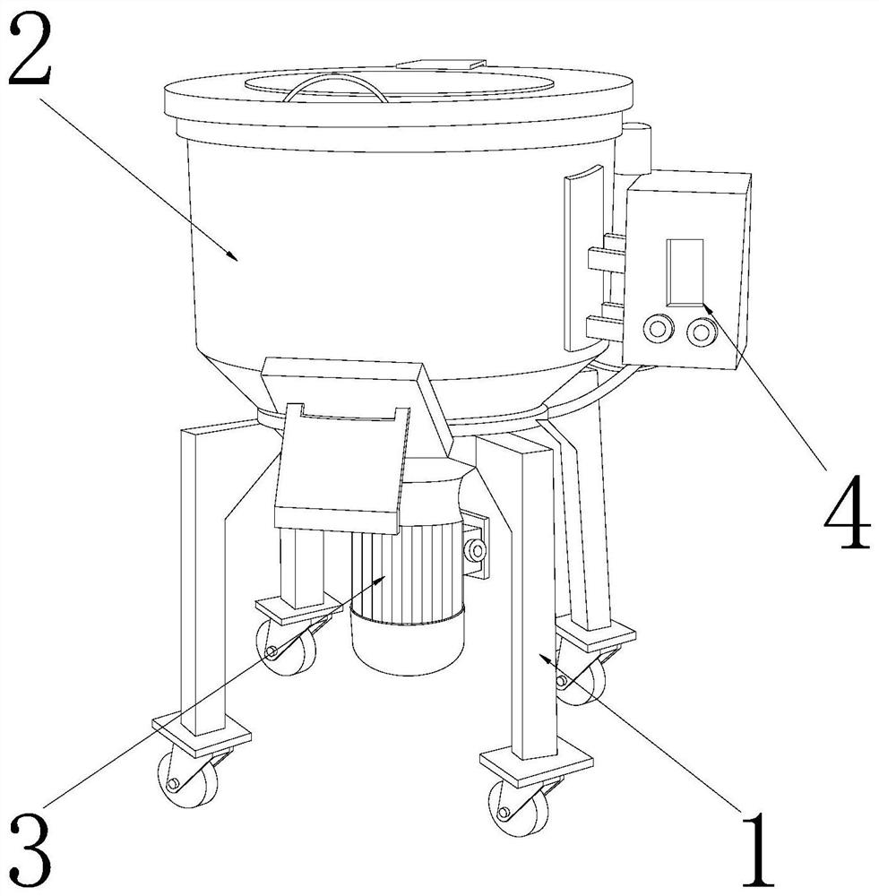 A raw material plastic granule color mixing machine for the production and processing of automobile plastic parts