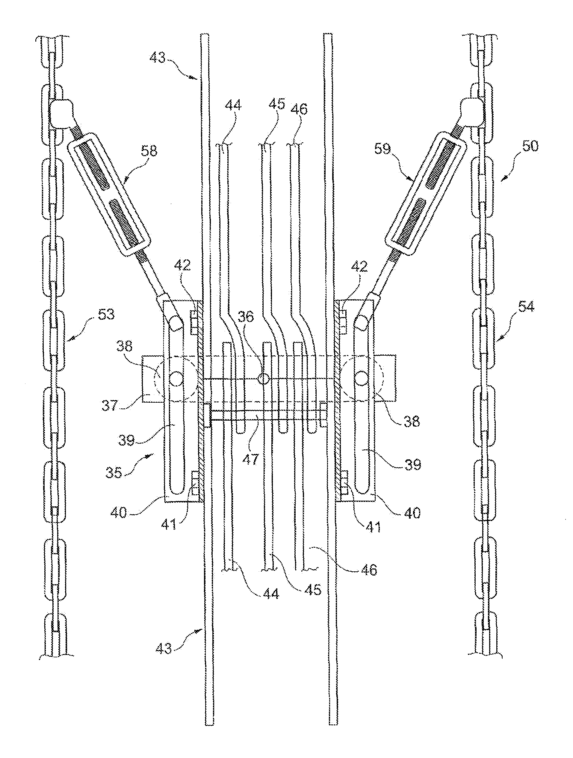 Method and device for handling, in particular for repairing or replacing, busbars on wind power plants