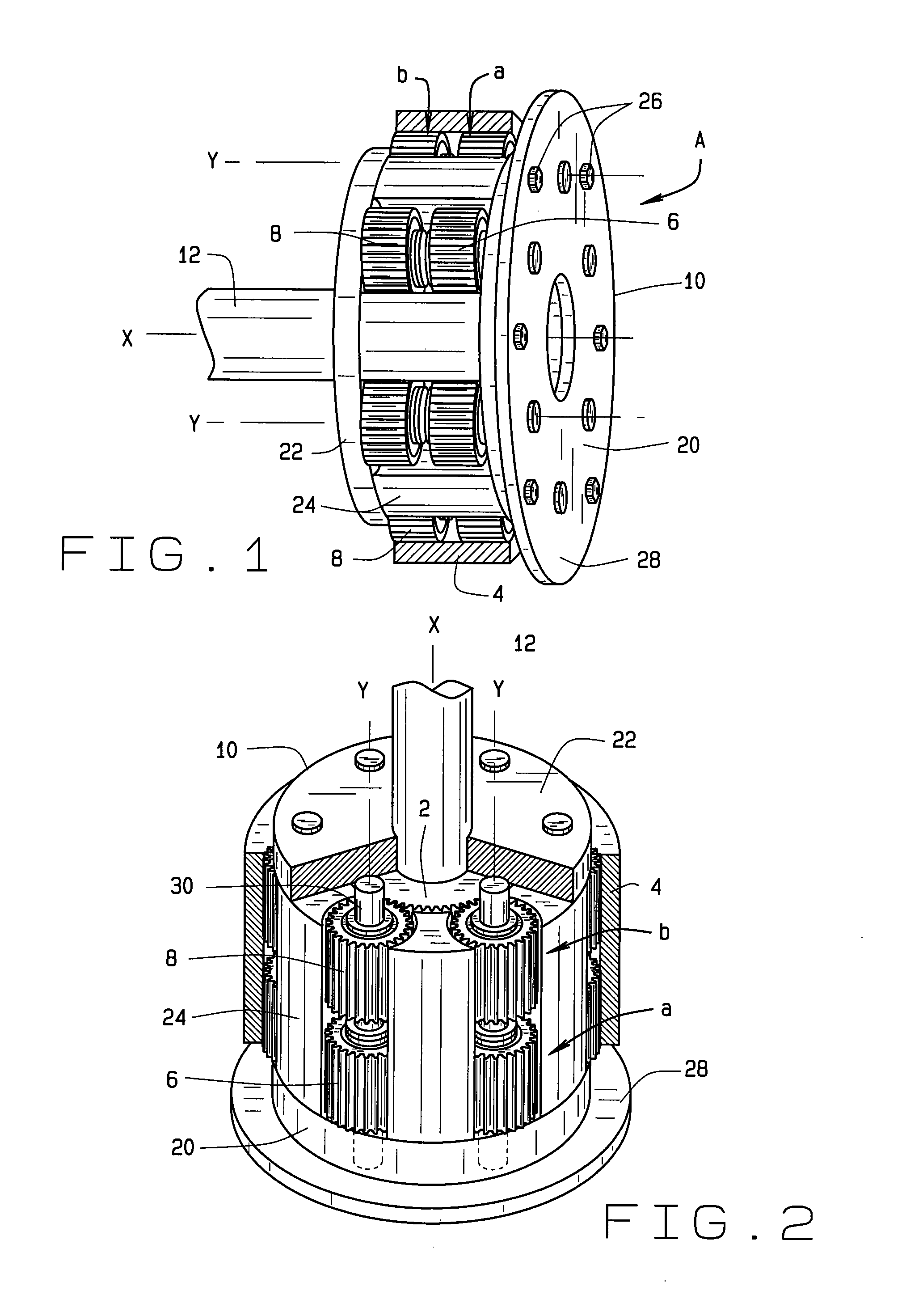 Epicyclic Gear System Having Two Arrays Of Pinions Mounted On Flexpins With Compensation For Carrier Distortion