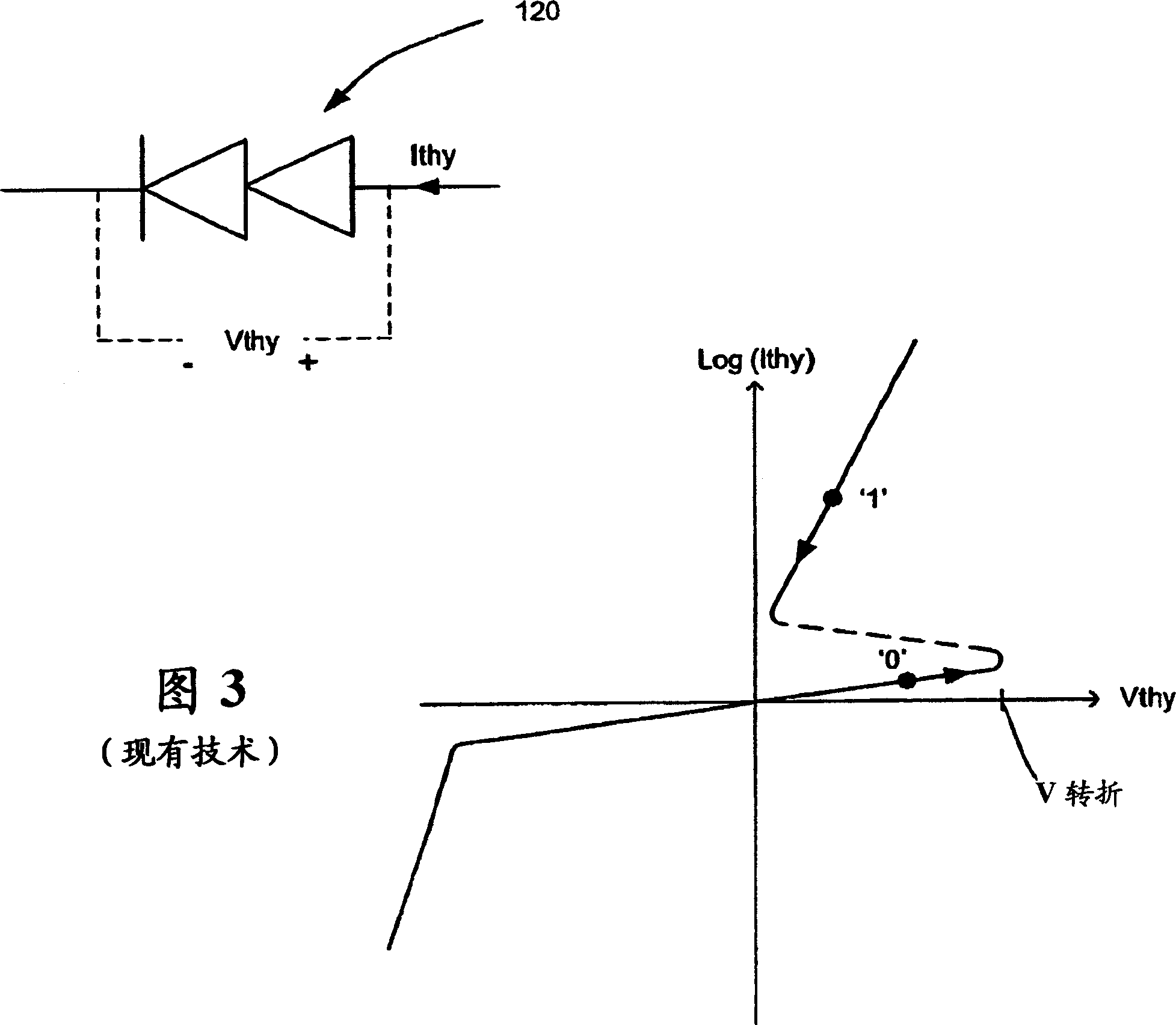 Silicon on insulator read-write non-volatile memory comprising lateral thyristor and trapping layer