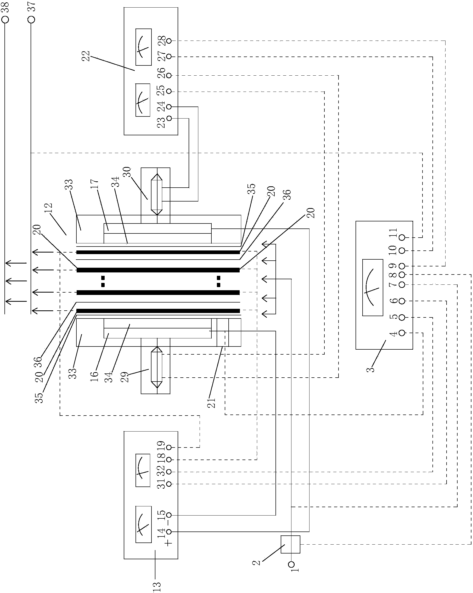 ED (electrodialysis) water treatment system with intelligent temperature-adjusting, voltage-adjusting and ultrasonic effects