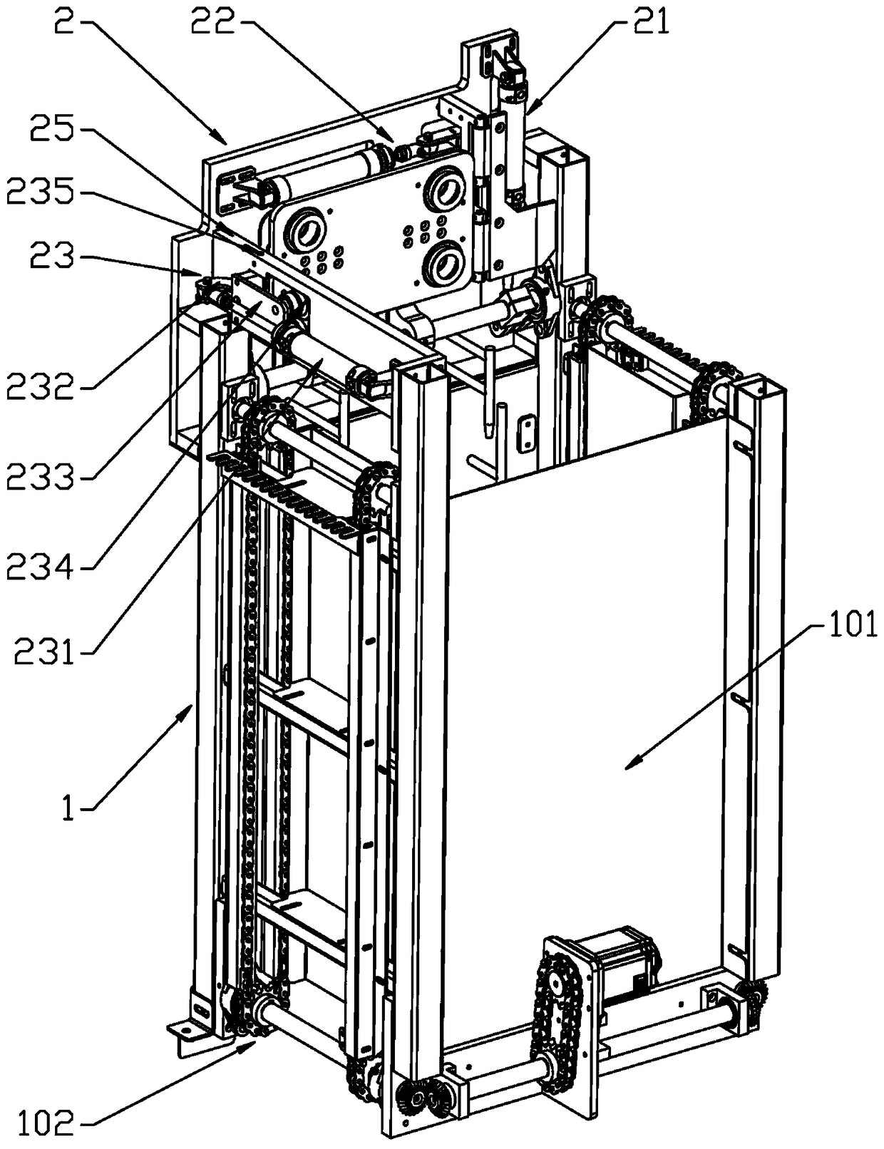 Box opening and conveying device