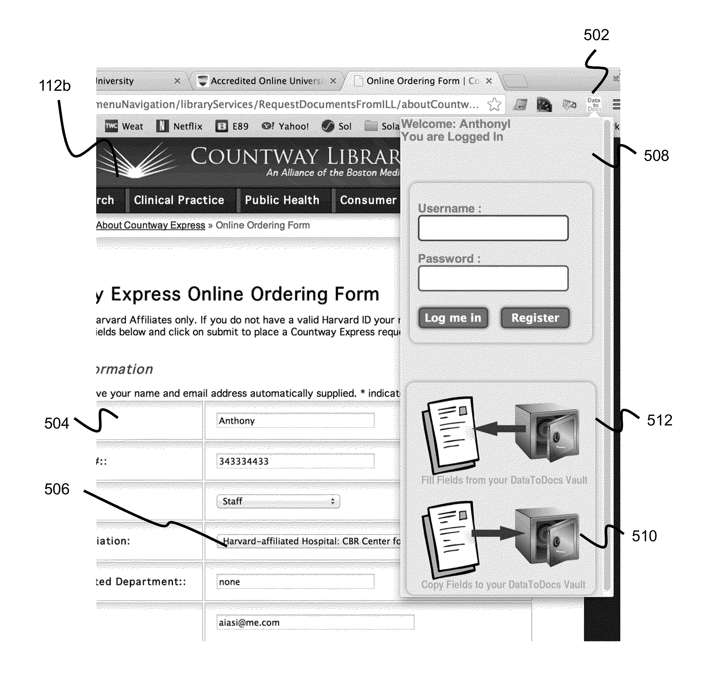 Systems and methods for populating user information on electronic forms