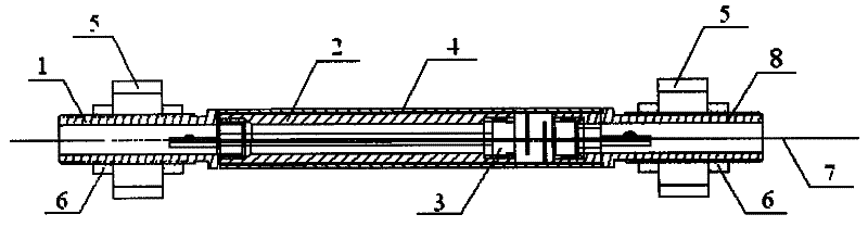 Temperature self-compensating type fiber grating strain transducer