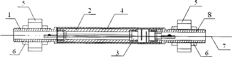 Temperature self-compensating type fiber grating strain transducer