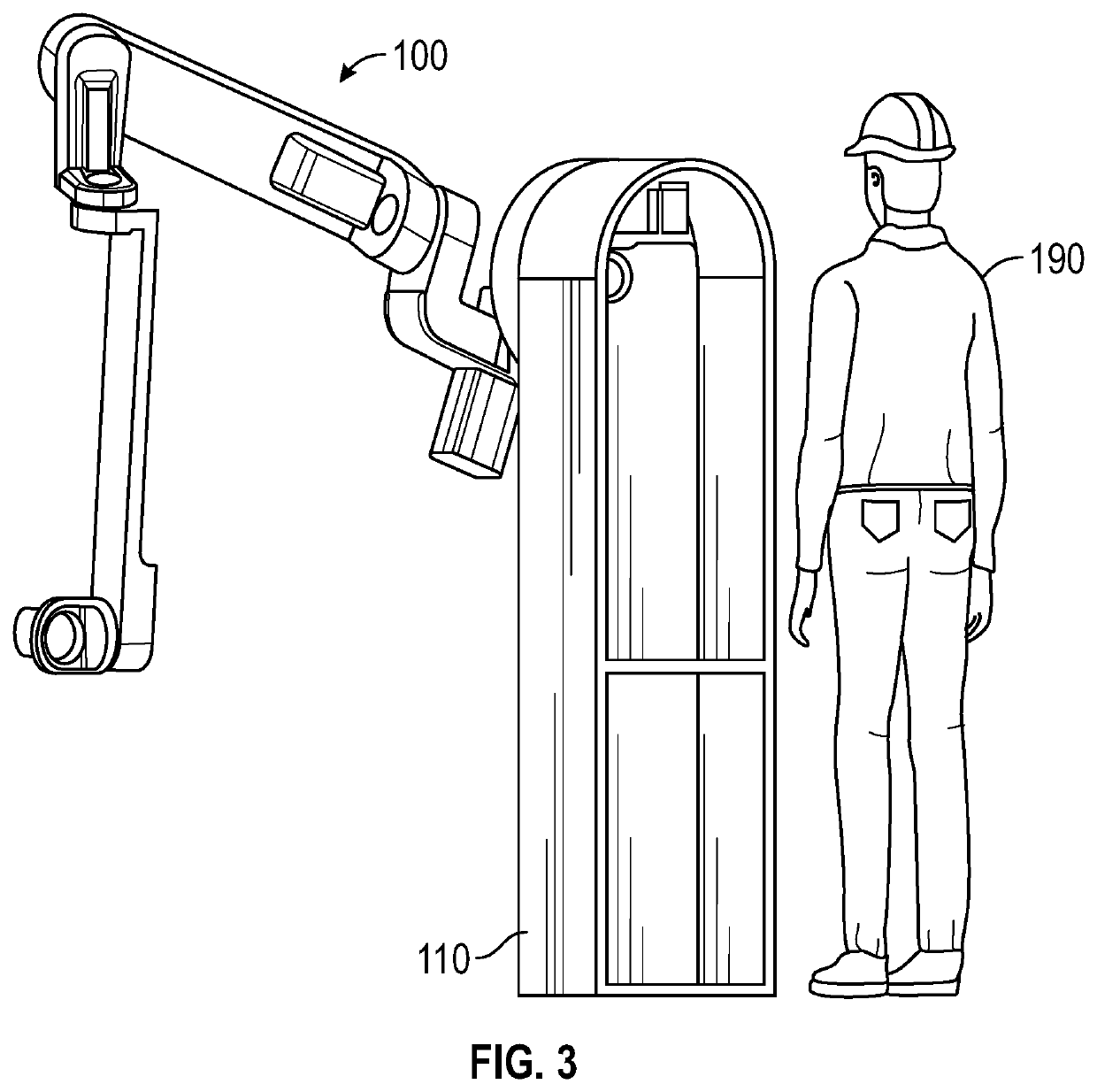 Robotic apparatus for a compact painting booth