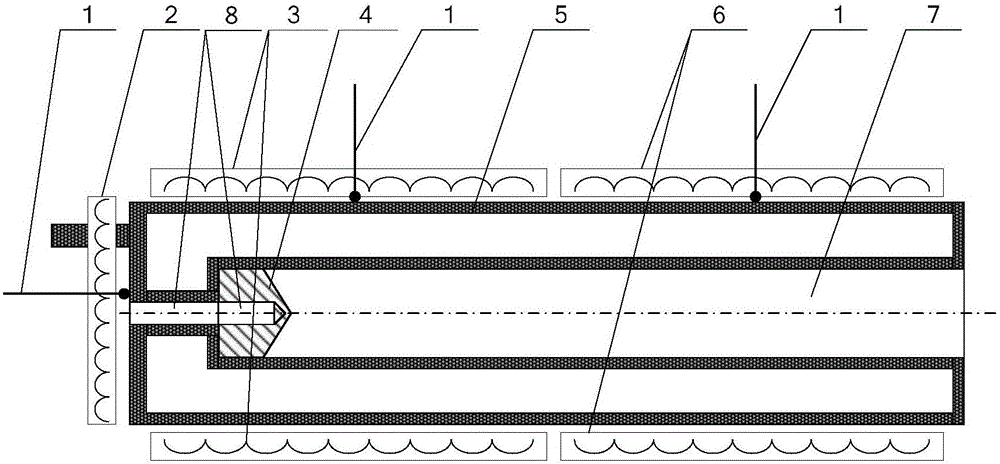 Inner cone type temperature equalizing target heat pipe blackbody